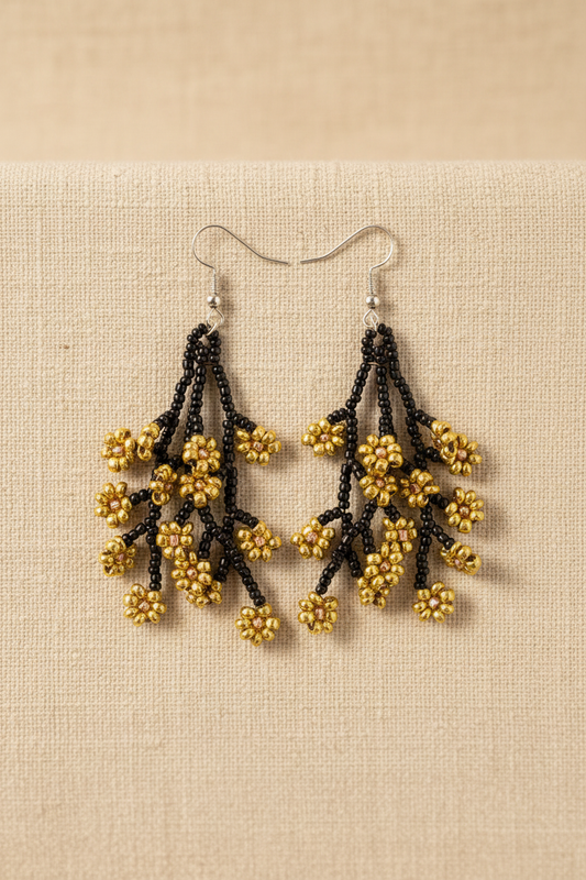 Black & Gold Earrings - Photo 2