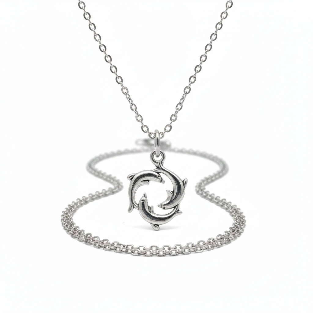 Dolphin Necklace and Earring Set