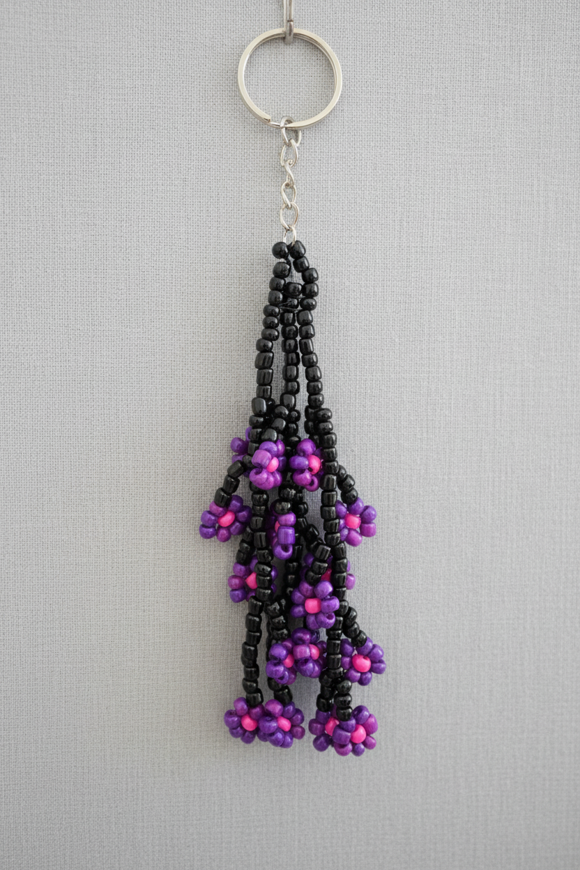 Beaded Flower Keychain