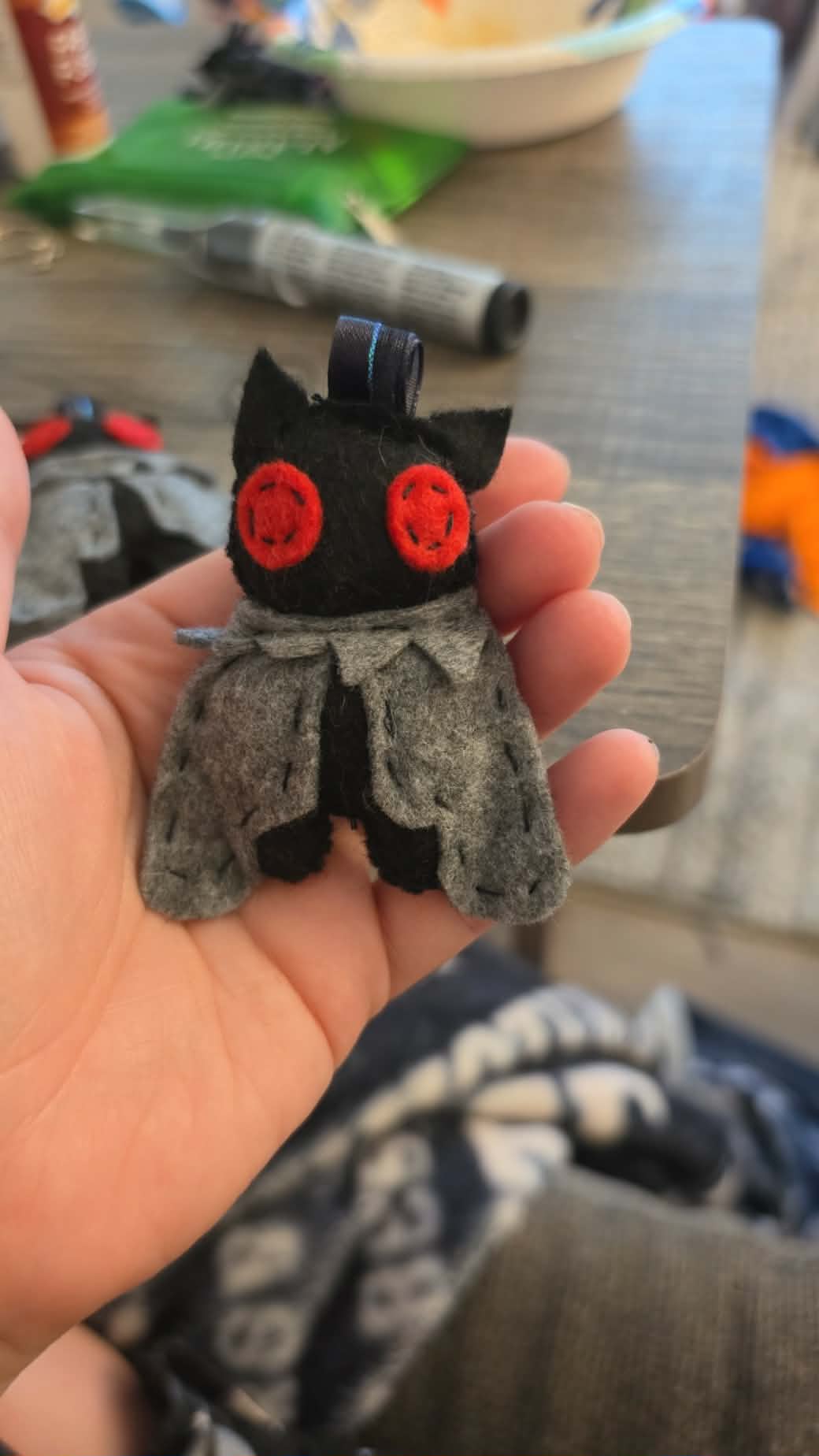 Emotional Support Mothman Keychain