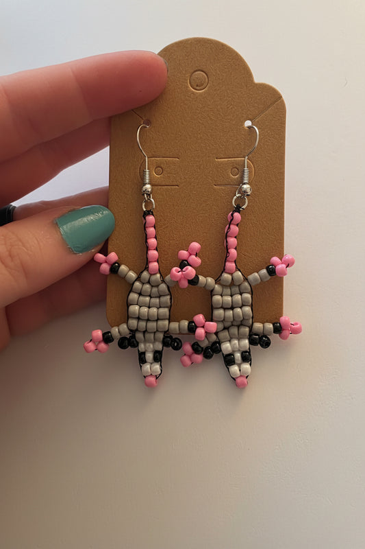 Opossum Beaded Earrings