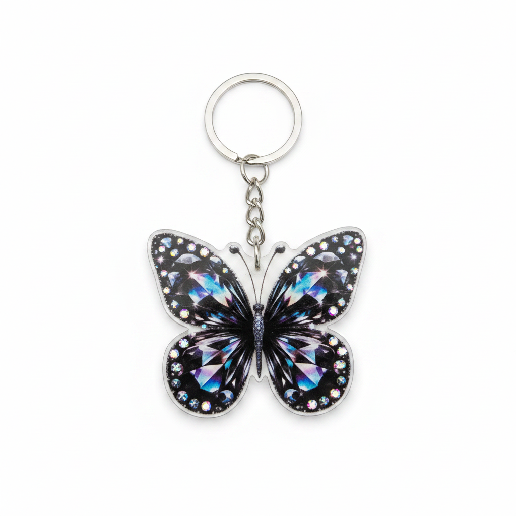 Black Butterfly Keychain