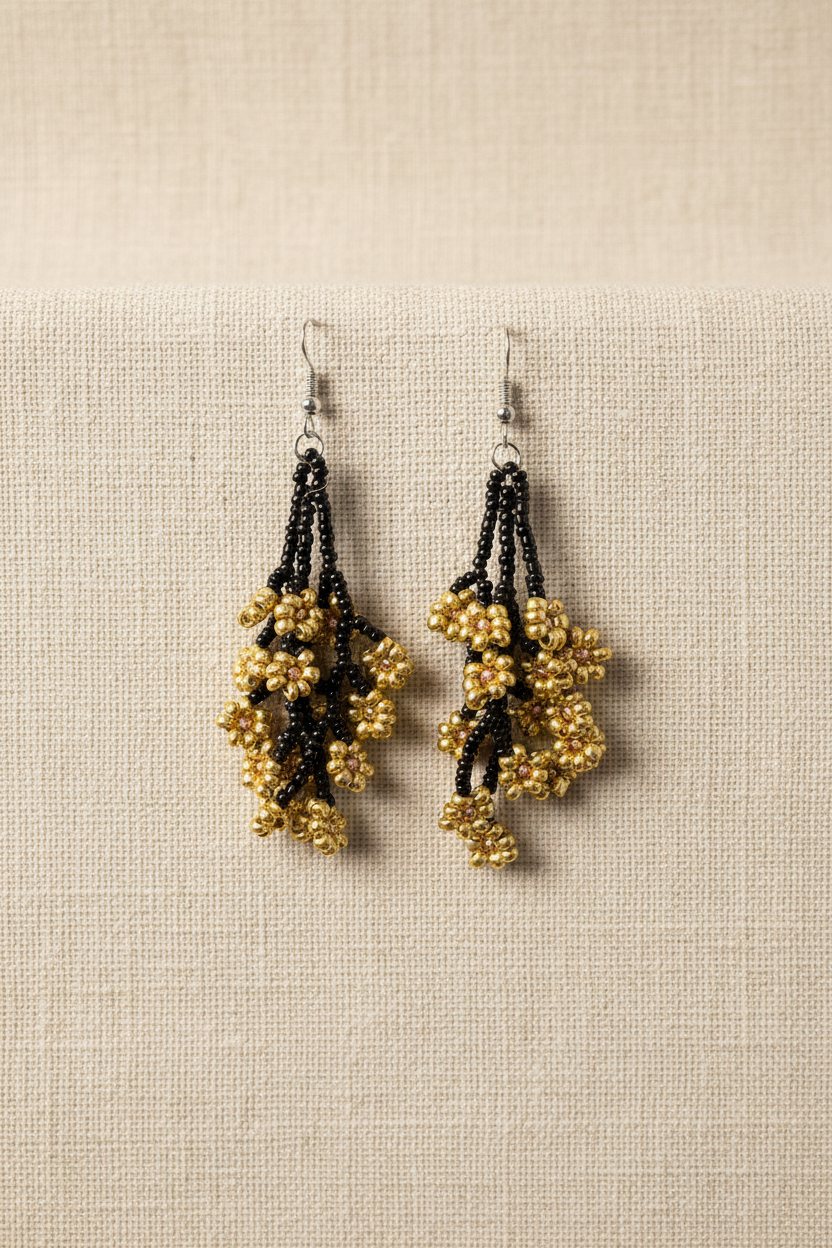 Black & Gold Earrings - Photo 1