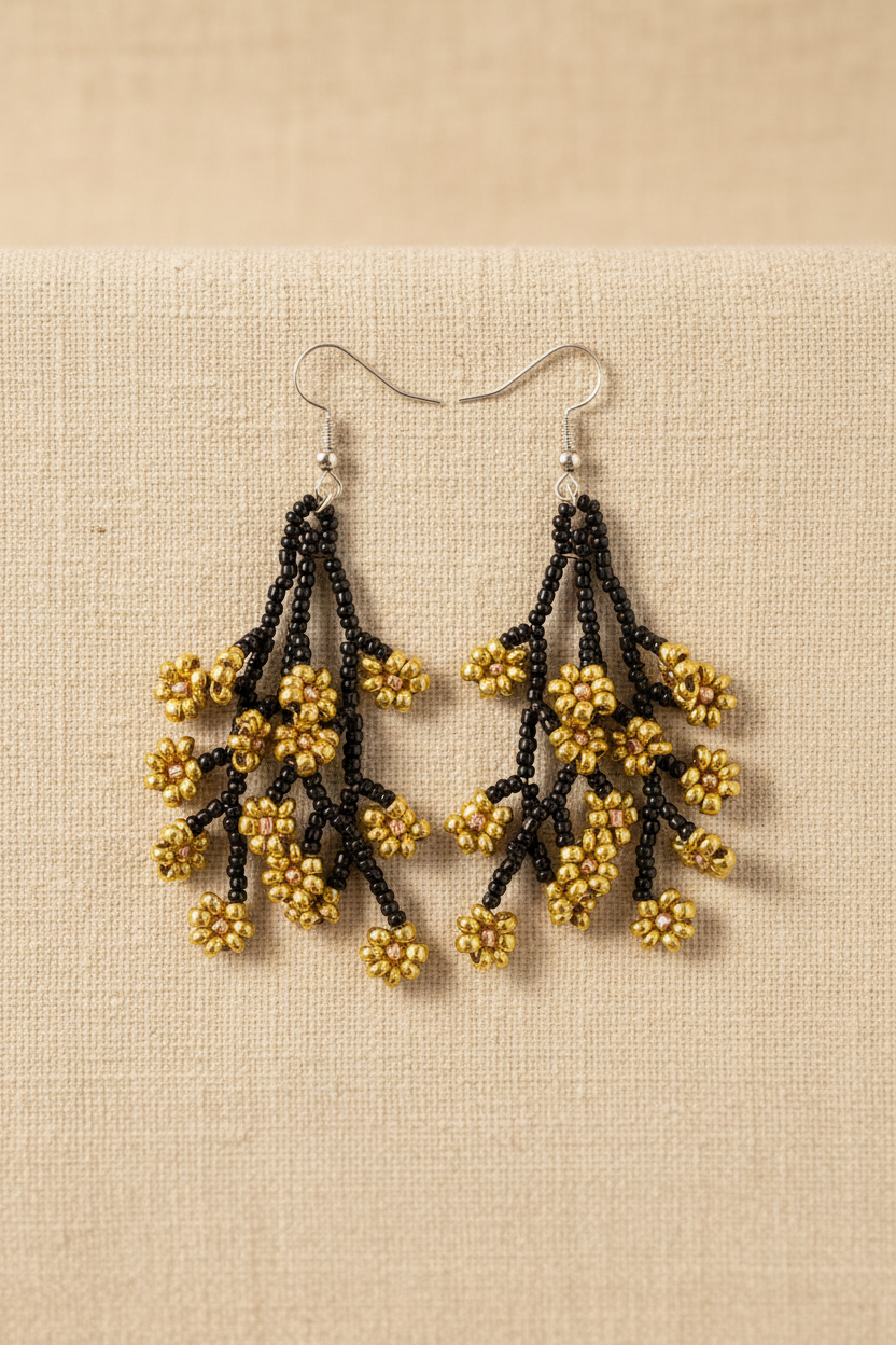 Black & Gold Earrings - Photo 2