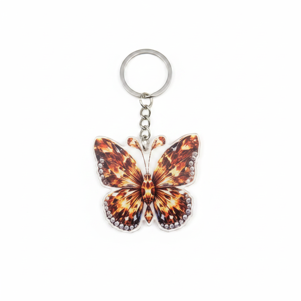 Orange Butterfly Keychain