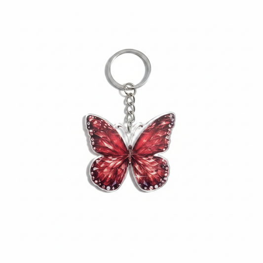 Red Butterfly Keychain
