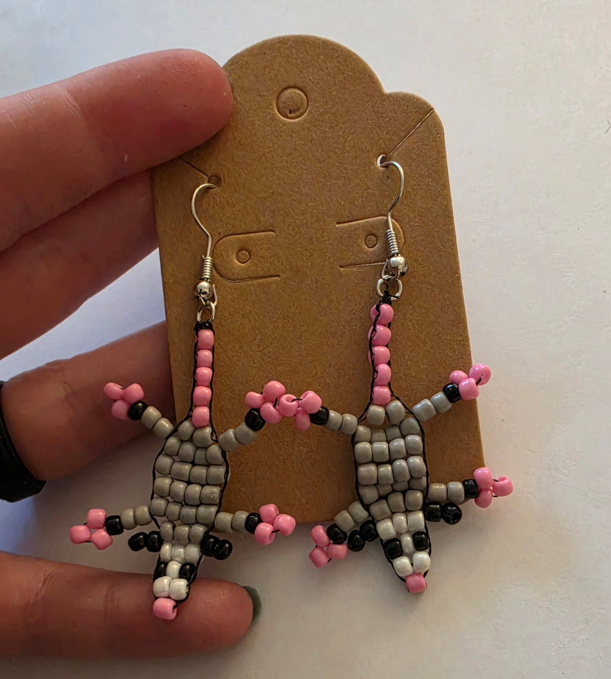 Opossum Beaded Earrings