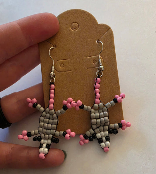 Opossum Beaded Earrings