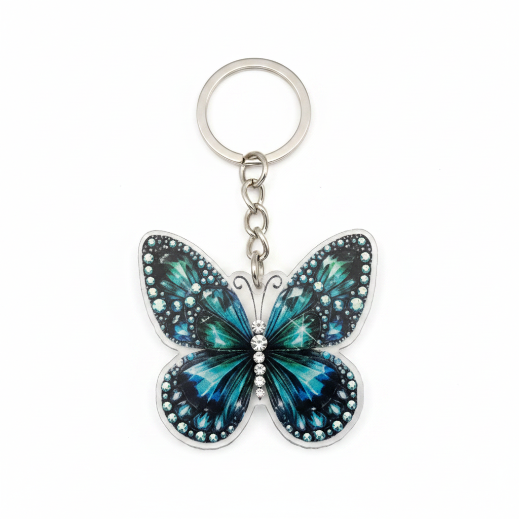 Teal Butterfly Keychain