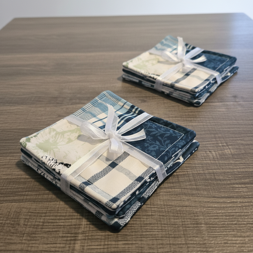 Two Coaster Bundles on Wood Table